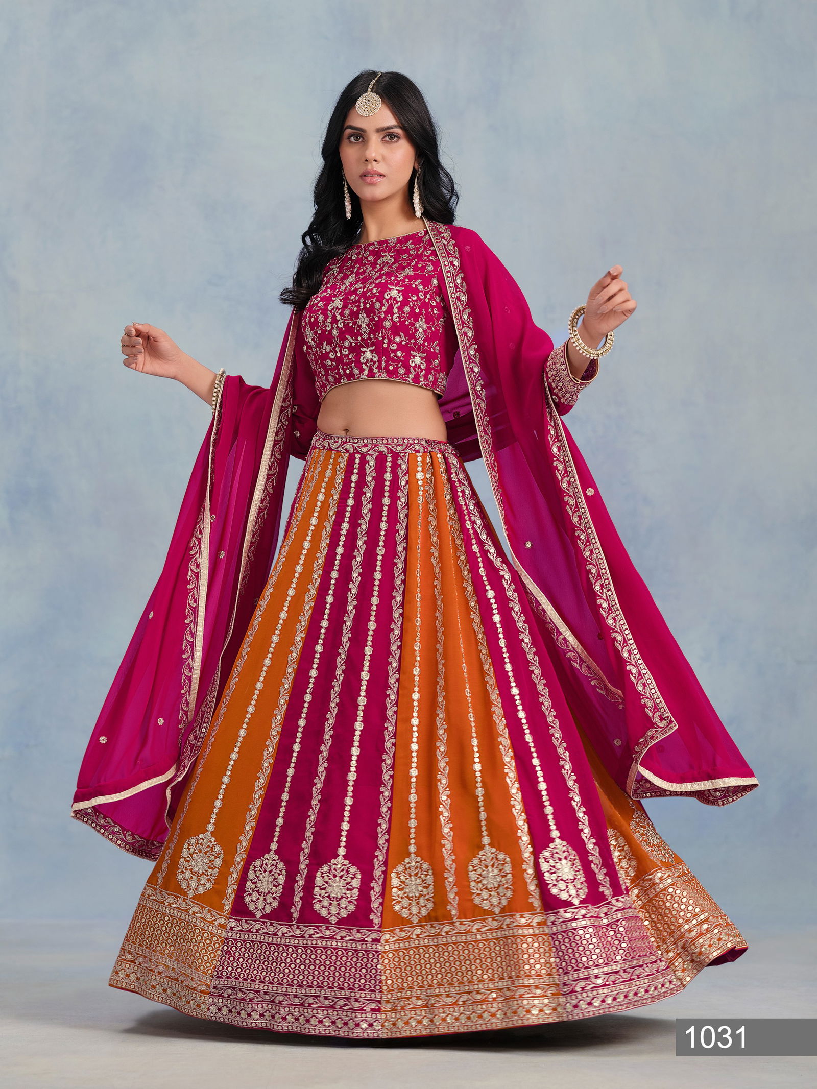 Krishvi 1031 By Mehvish Faux Georgette Designer Lehenga Choli Suppliers In India